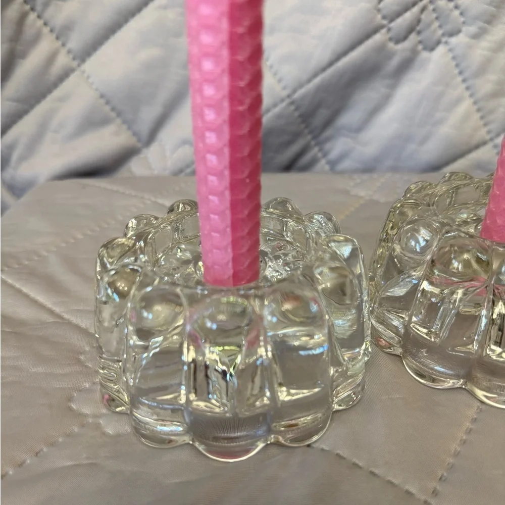 Vintage Princess House 24% Lead Crystal Taper Candle Holder: Elegant 80s (2)